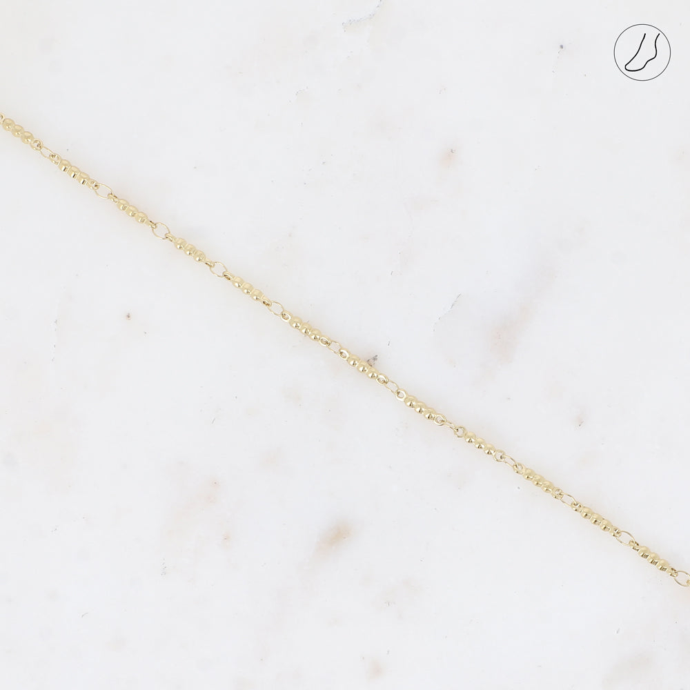 BRACELET DE CHEVILLE - MAILLE 3 GRAINS