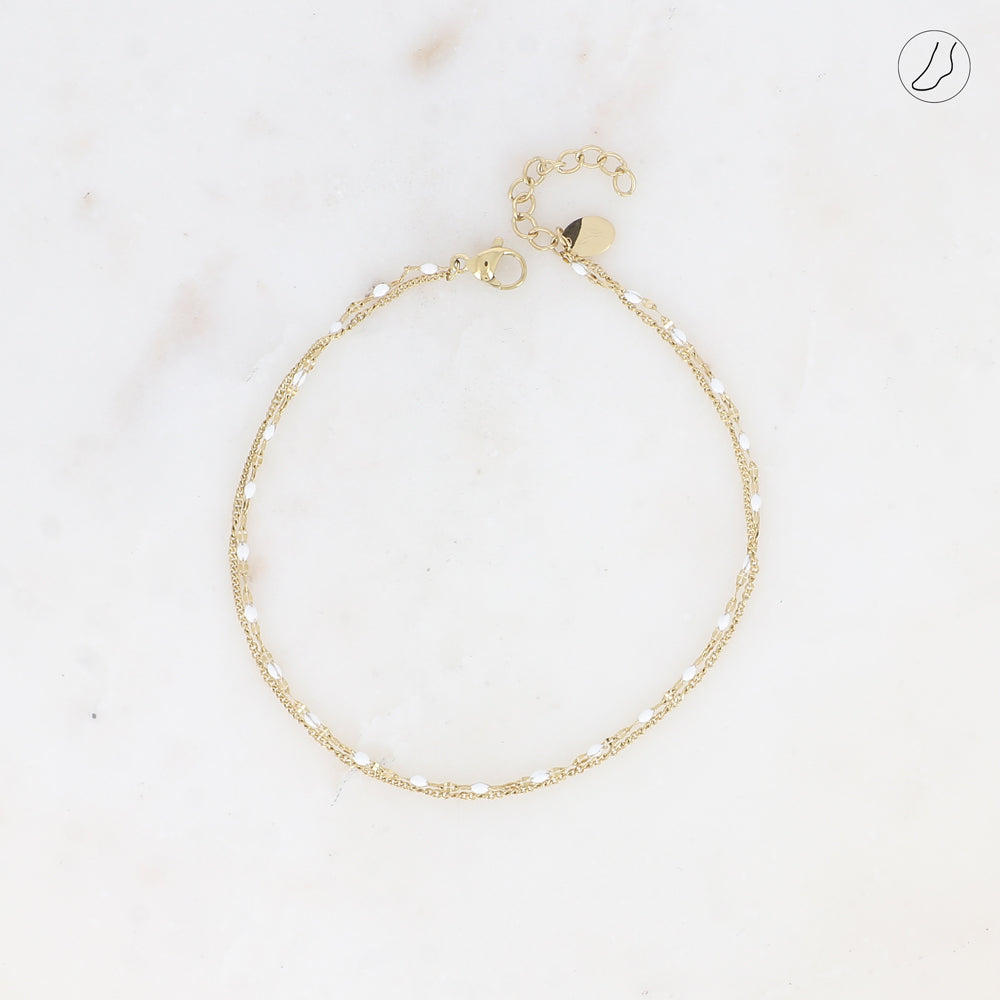 BRACELETS DE CHEVILLE 2 RANGS / PLUSIEURS COULEURS
