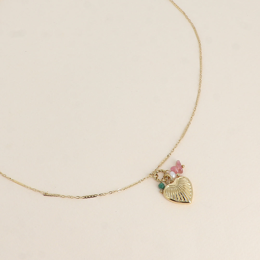 COLLIER - COEUR STRIE, PIERRES NATURELLES