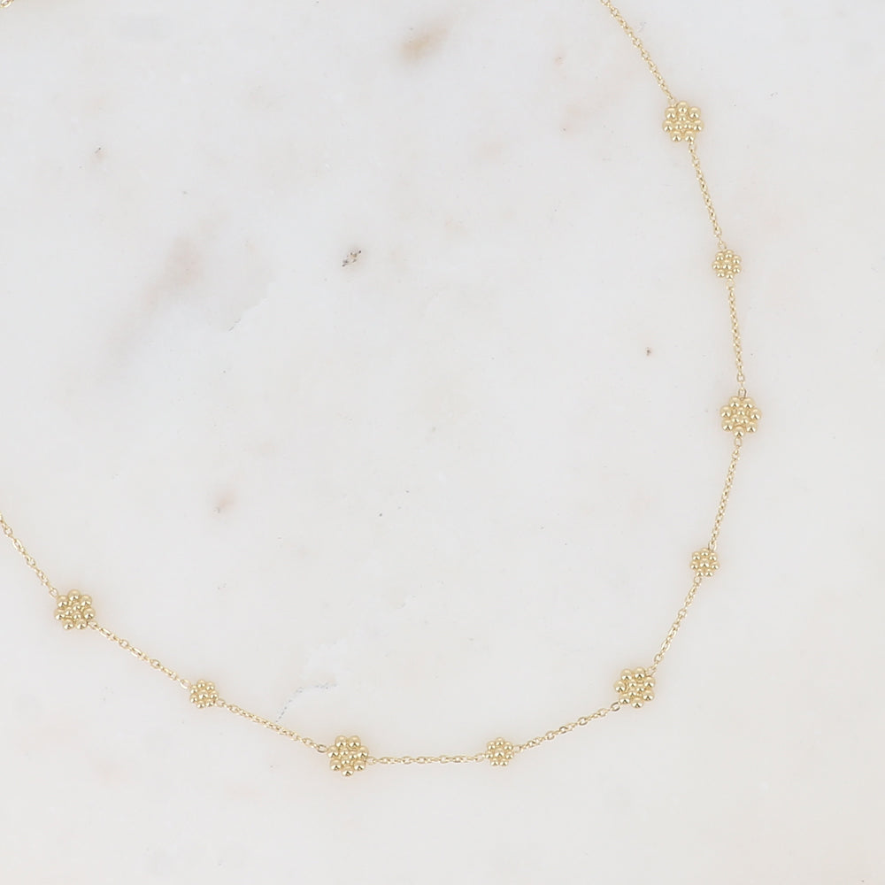 COLLIER - PETITES FLEURS / DORE OU ARGENT