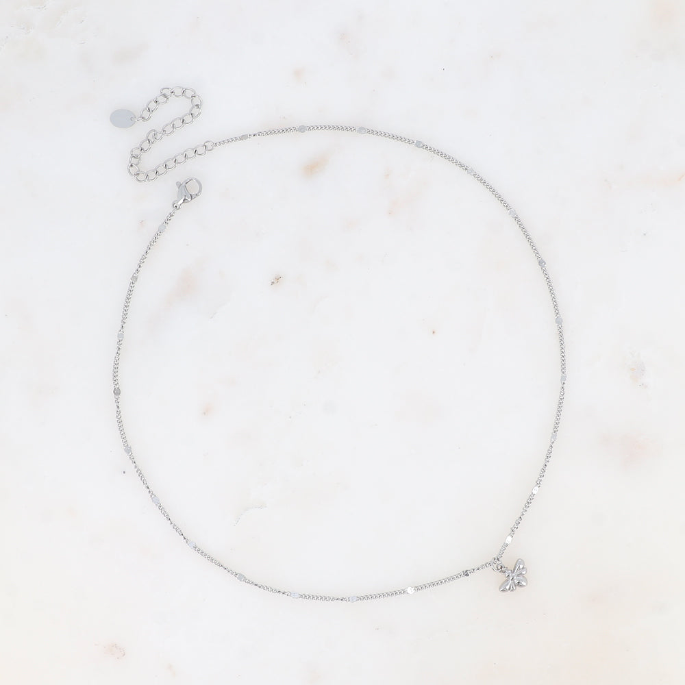 COLLIER - MAILLE FORCAT ET PENDENTIF PETITE ABEILLE