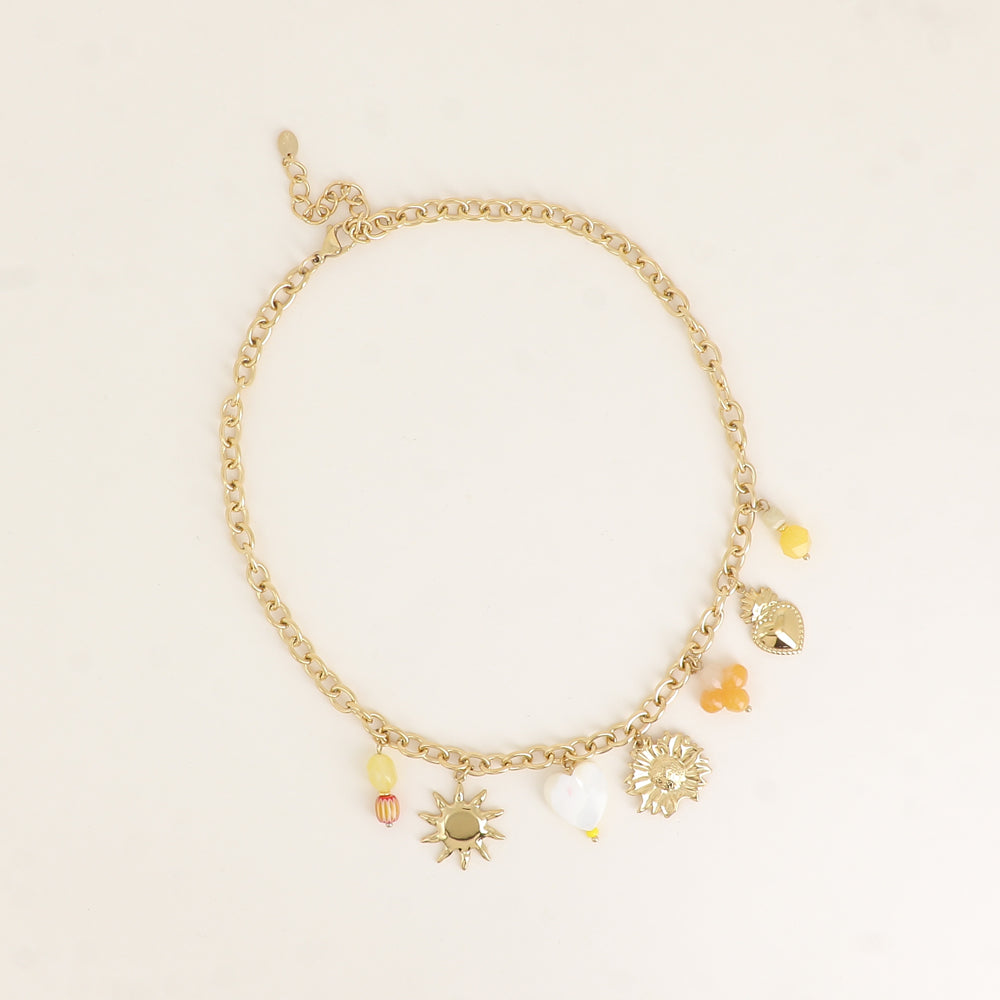 COLLIER - SOLEIL, COEUR, FLEUR, TREFLES