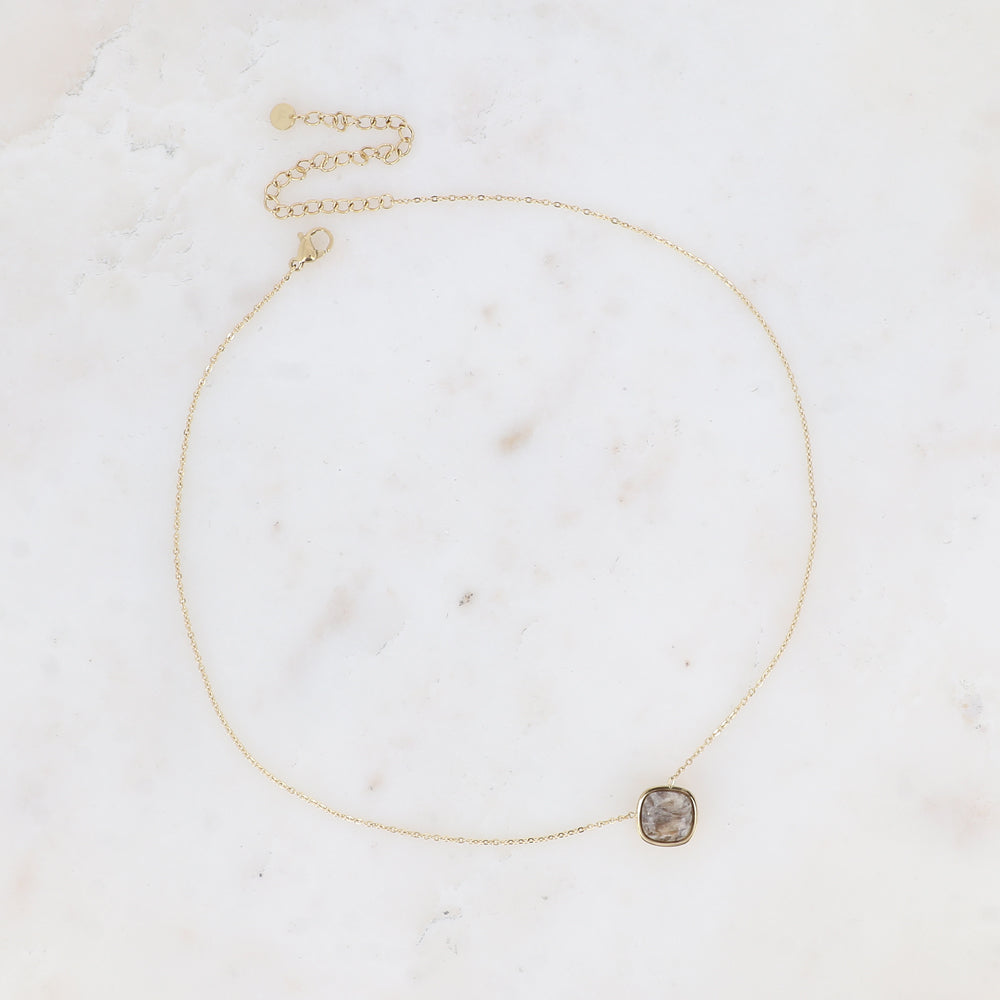 COLLIER LEA AVEC PIERRE NATURELLE