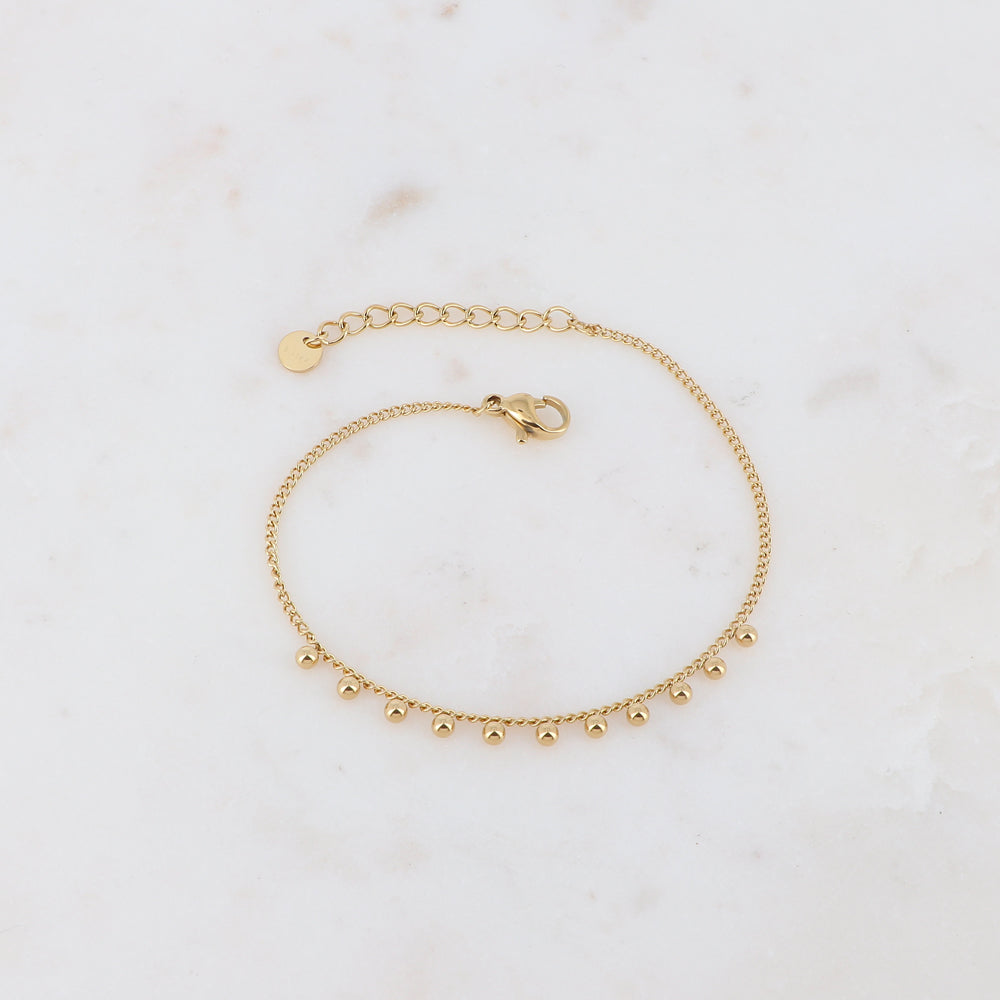 BRACELET AVEC PETITES BILLES / DORE OU ARGENT