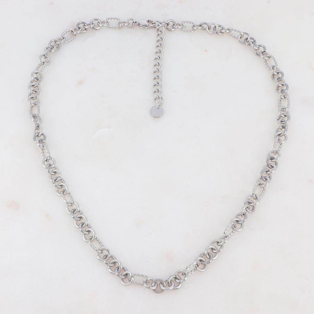 COLLIER EN JEU DE MAILLES, EFFET LISSE ET MARTELE