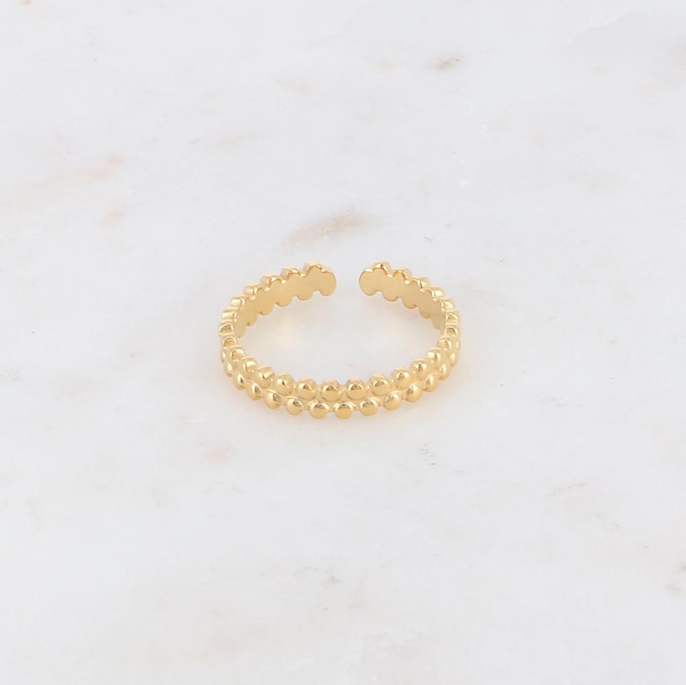 BAGUE AVEC EFFET BILLE / DORE OU ARGENT