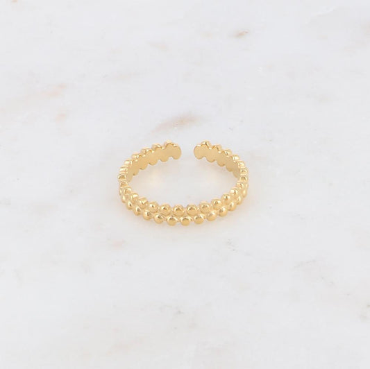 BAGUE AVEC EFFET BILLE / DORE OU ARGENT