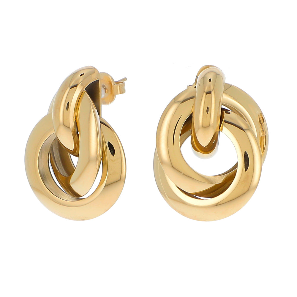 BOUCLES PUCES AVEC DOUBLE ANNEAU / DORE OU ARGENT