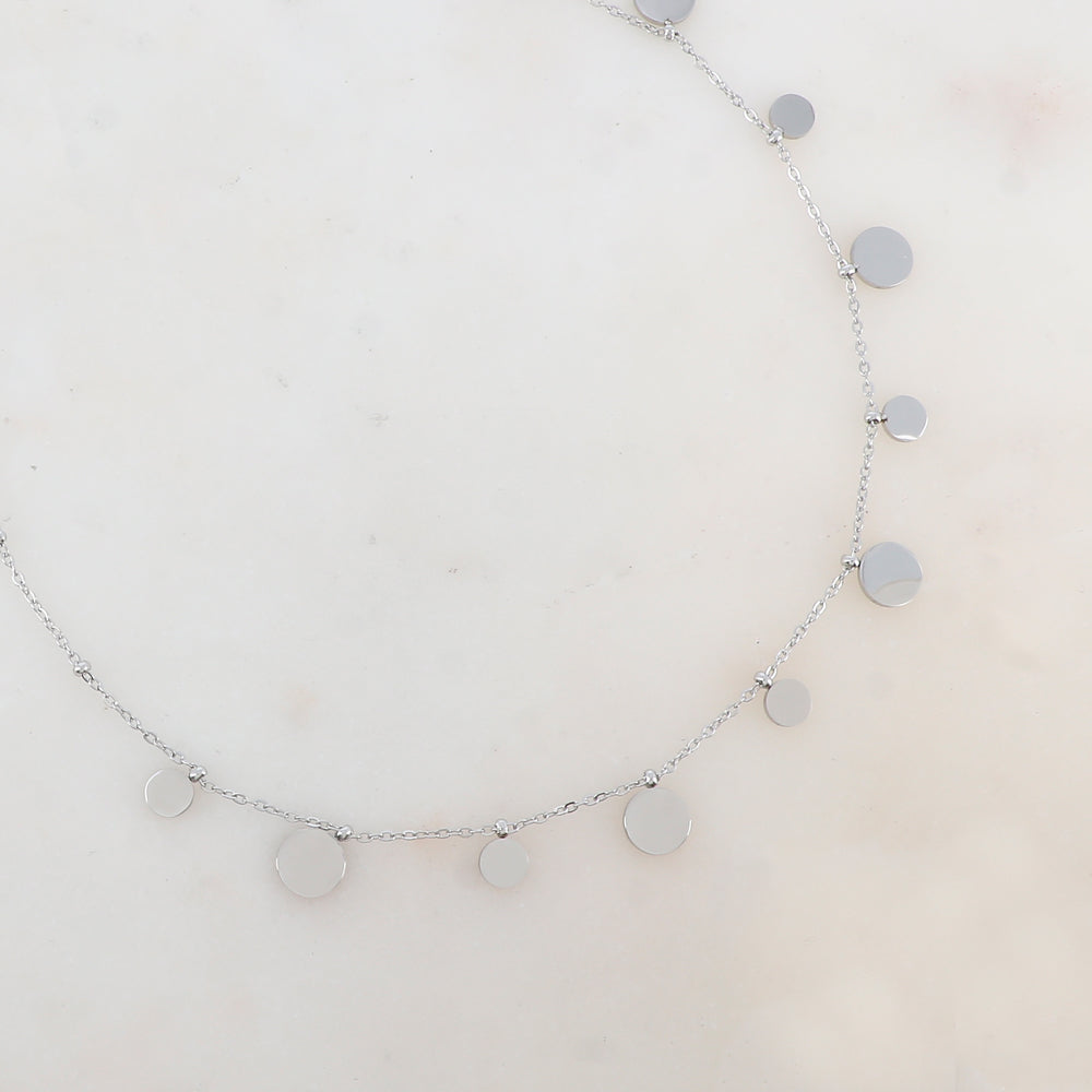 COLLIER AVEC PAMPILLES RONDES / DORE OU ARGENT