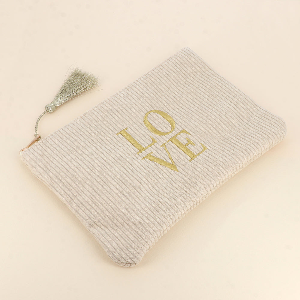 TROUSSE - LOVE - VELOURS CÔTELÉ