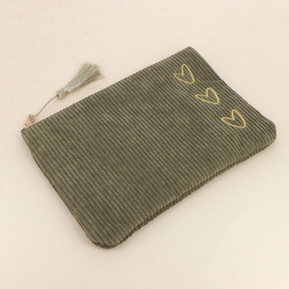 TROUSSE - 3 COEURS - VELOURS CÔTELÉ / PLUSIEURS COULEURS