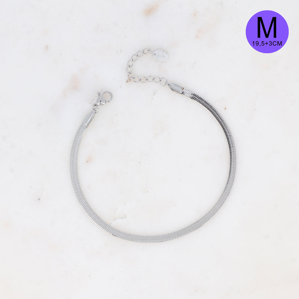 BRACELET KIRU - UNISEX M - MAILLE MIROIR / DORE ET ARGENT