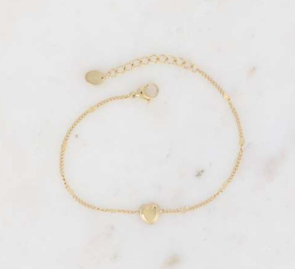 BRACELET - COEUR / DORE OU ARGENT