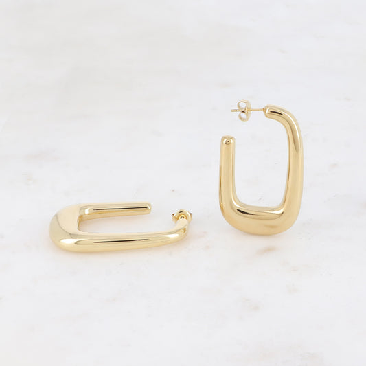 CREOLES - RECTANGLE / DORE OU ARGENT