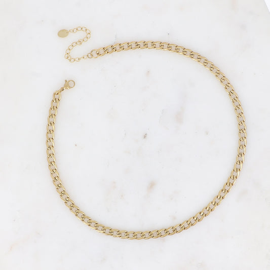 COLLIER UNISEX - MAILLE GOURMETTE / DORE OU ARGENT