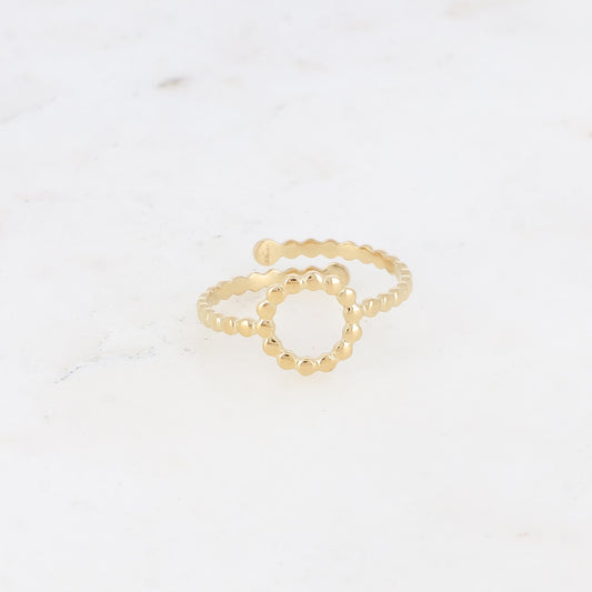 BAGUE - ROND EFFET PERLE / DORE OU ARGENT