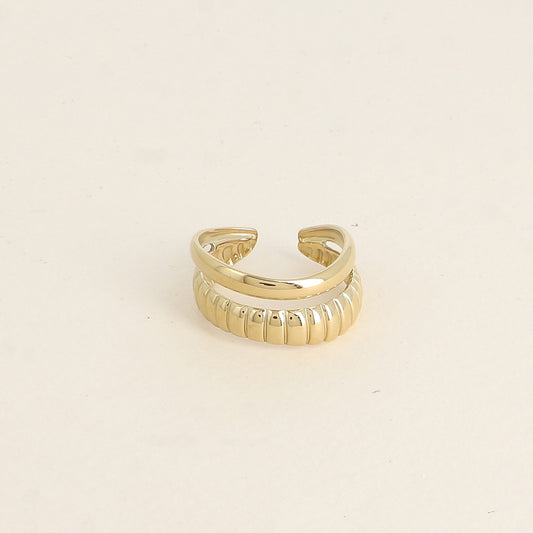 BAGUE - 2  RANGS ONDULES