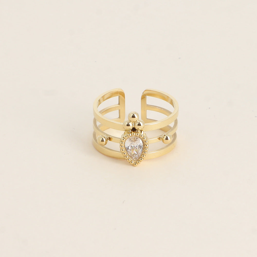BAGUE - 3 ANNEAUX / DORE OU ARGENT