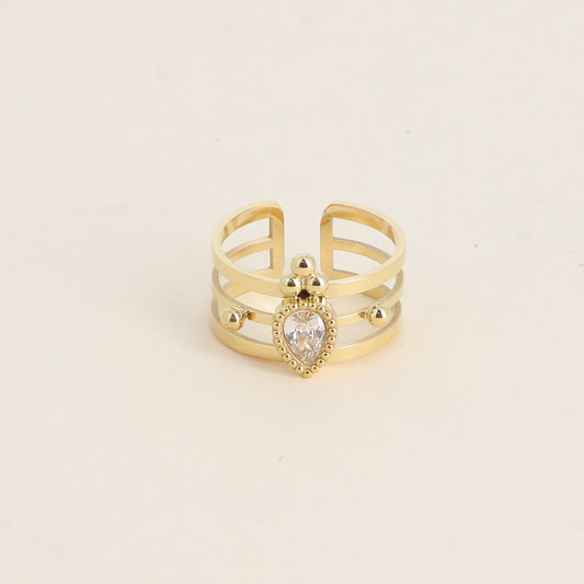 BAGUE - 3 ANNEAUX / DORE OU ARGENT
