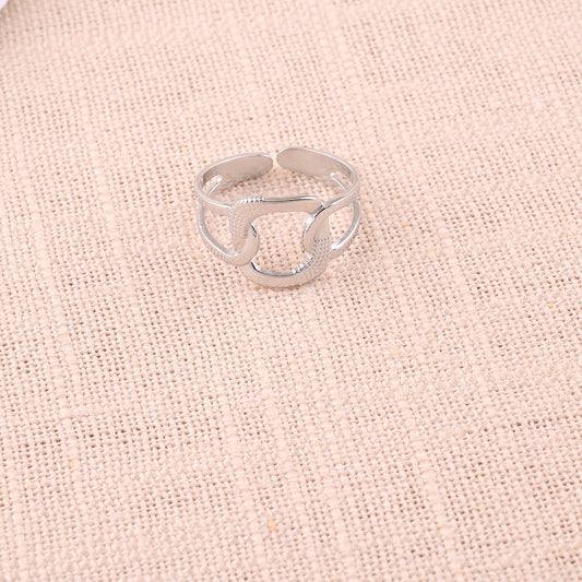 BAGUE - ANNEAU EFFET MAILLE TEXTUREE