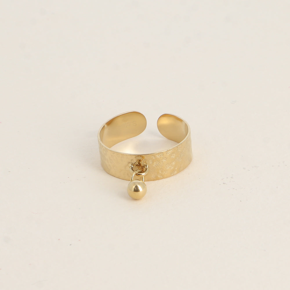 BAGUE - ANNEAU MARTELE ET PAMPILLE PETITE BOULE / DORE OU ARGENT