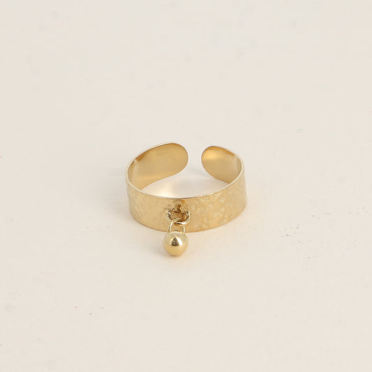 BAGUE - ANNEAU MARTELE ET PAMPILLE PETITE BOULE / DORE OU ARGENT