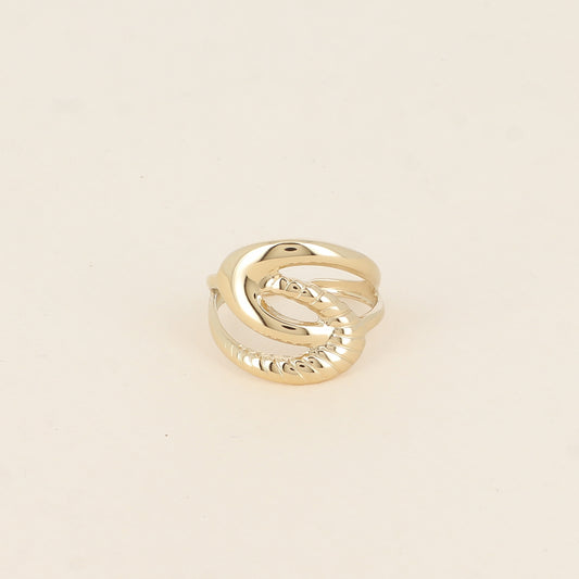 BAGUE - FORME ENTRECROISEES / DORE OU ARGENT