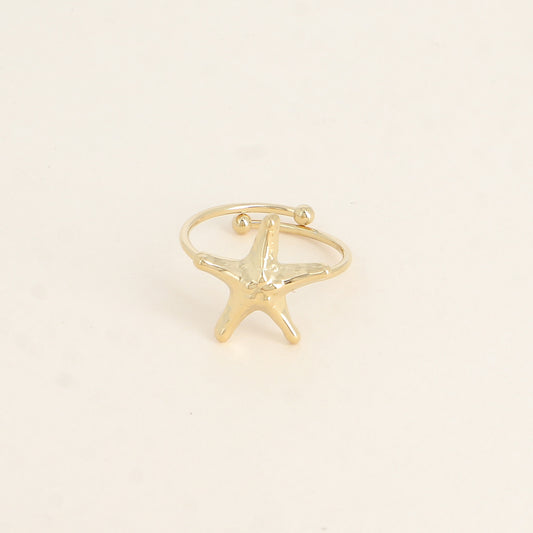 BAGUE - PETITE ETOILE DE MER / DORE OU ARGENT