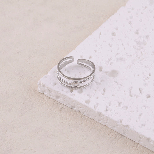 BAGUE 3 RANGS AUX MOTIFS GRAPHIQUES