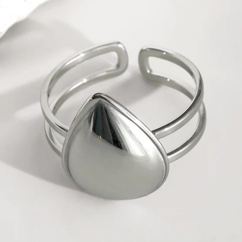 BAGUE DOUBLE LIGNE GROSSE GOUTTE