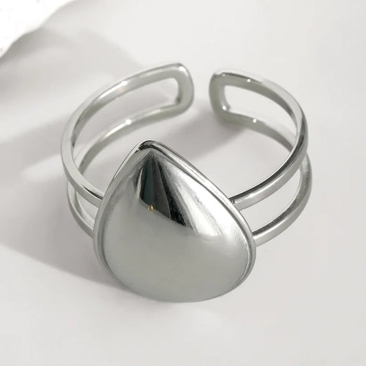 BAGUE DOUBLE LIGNE GROSSE GOUTTE