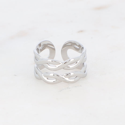BAGUE SIVA - DEUX RANGS TRESSES