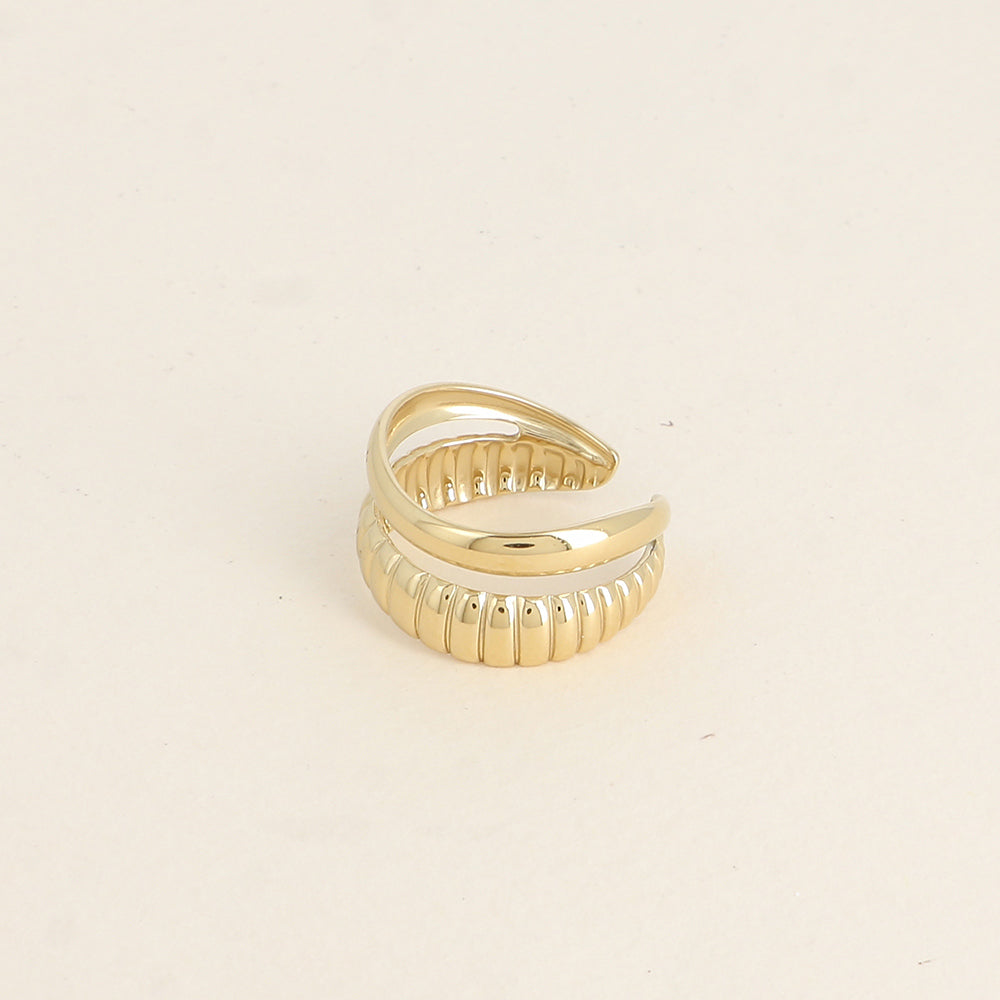 BAGUE - 2  RANGS ONDULES