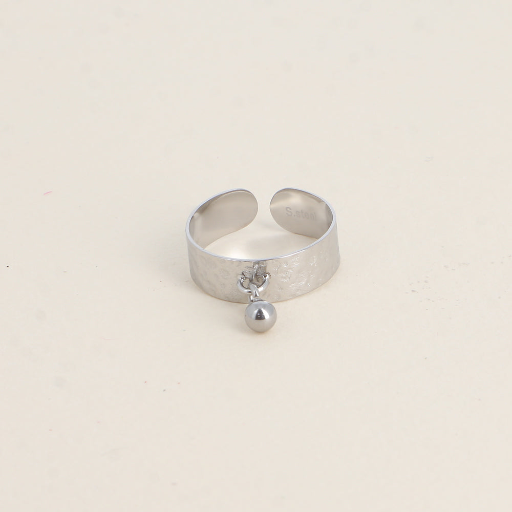 BAGUE - ANNEAU MARTELE ET PAMPILLE PETITE BOULE / DORE OU ARGENT