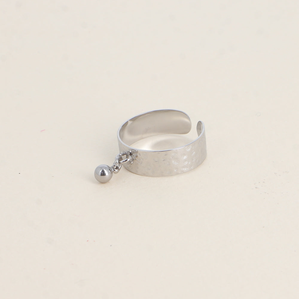 BAGUE - ANNEAU MARTELE ET PAMPILLE PETITE BOULE / DORE OU ARGENT