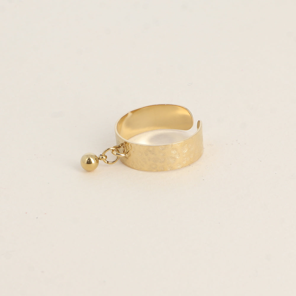 BAGUE - ANNEAU MARTELE ET PAMPILLE PETITE BOULE / DORE OU ARGENT