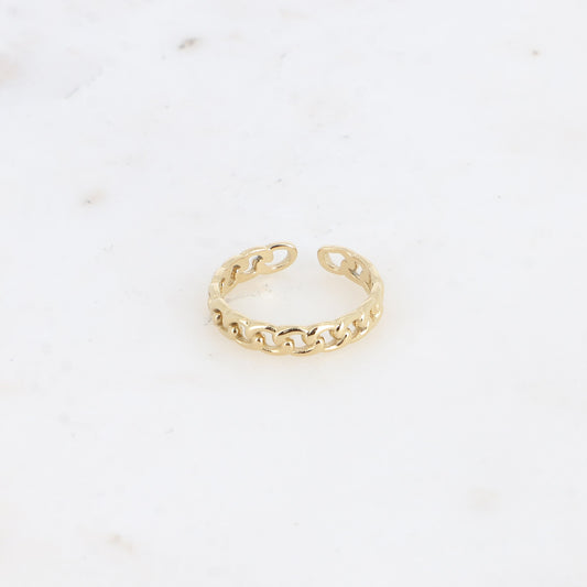 BAGUE - EFFET MAIL GOURMETTE / DORE OU ARGENT