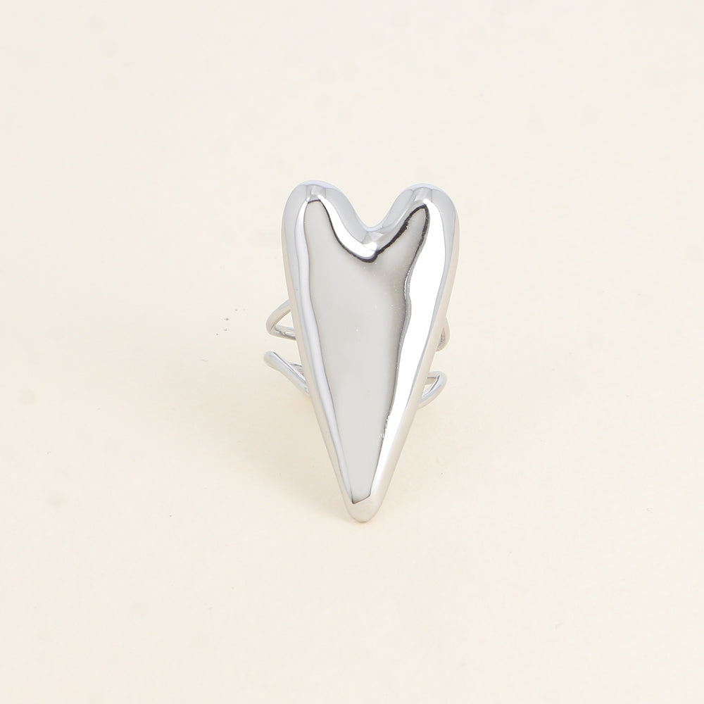 BAGUE - MOTIF COEUR / DORE OU ARGENT