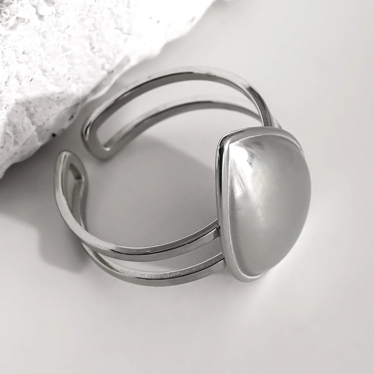 BAGUE DOUBLE LIGNE GROSSE GOUTTE