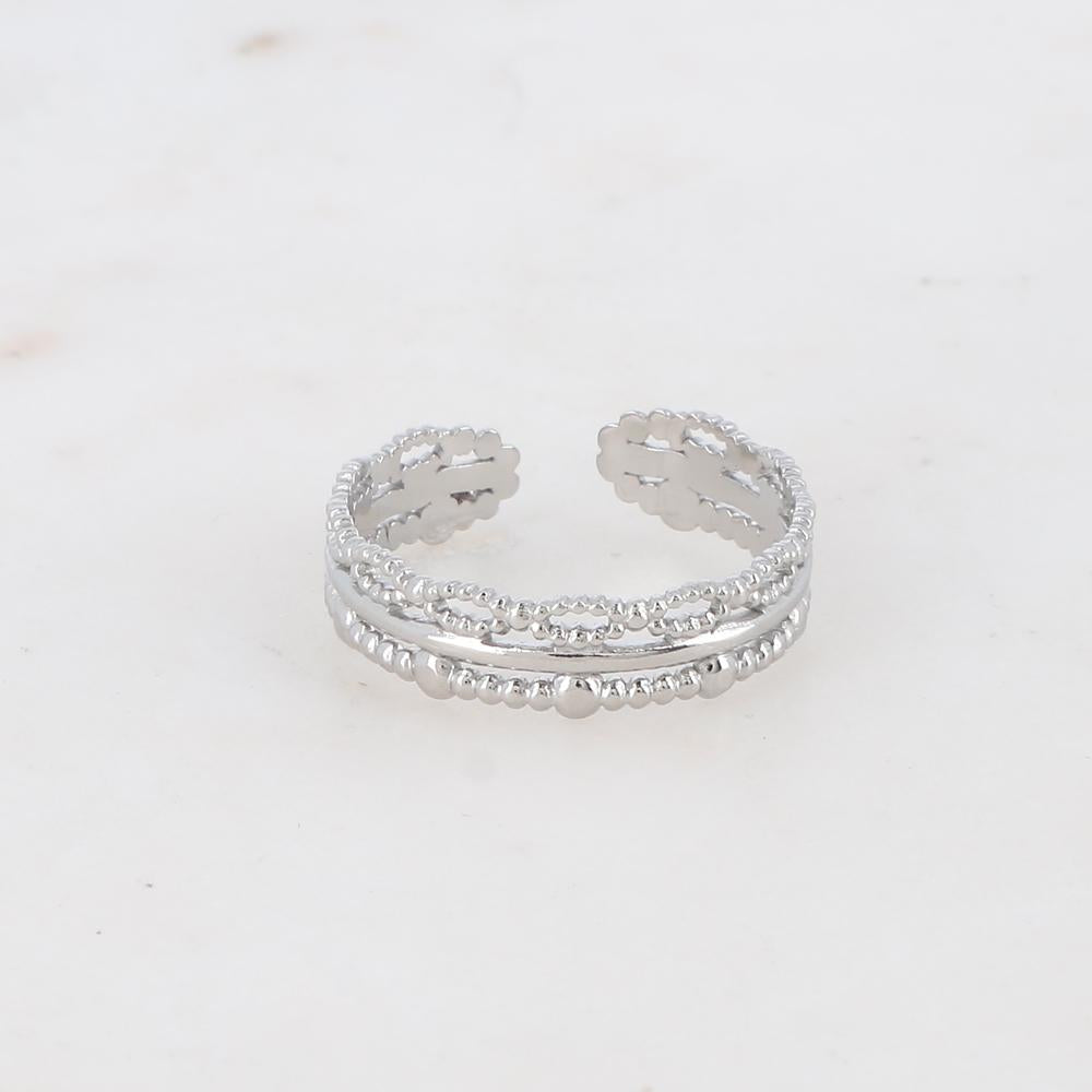 BAGUE AVEC MOTIFS GRAPHIQUES / DORE OU ARGENT