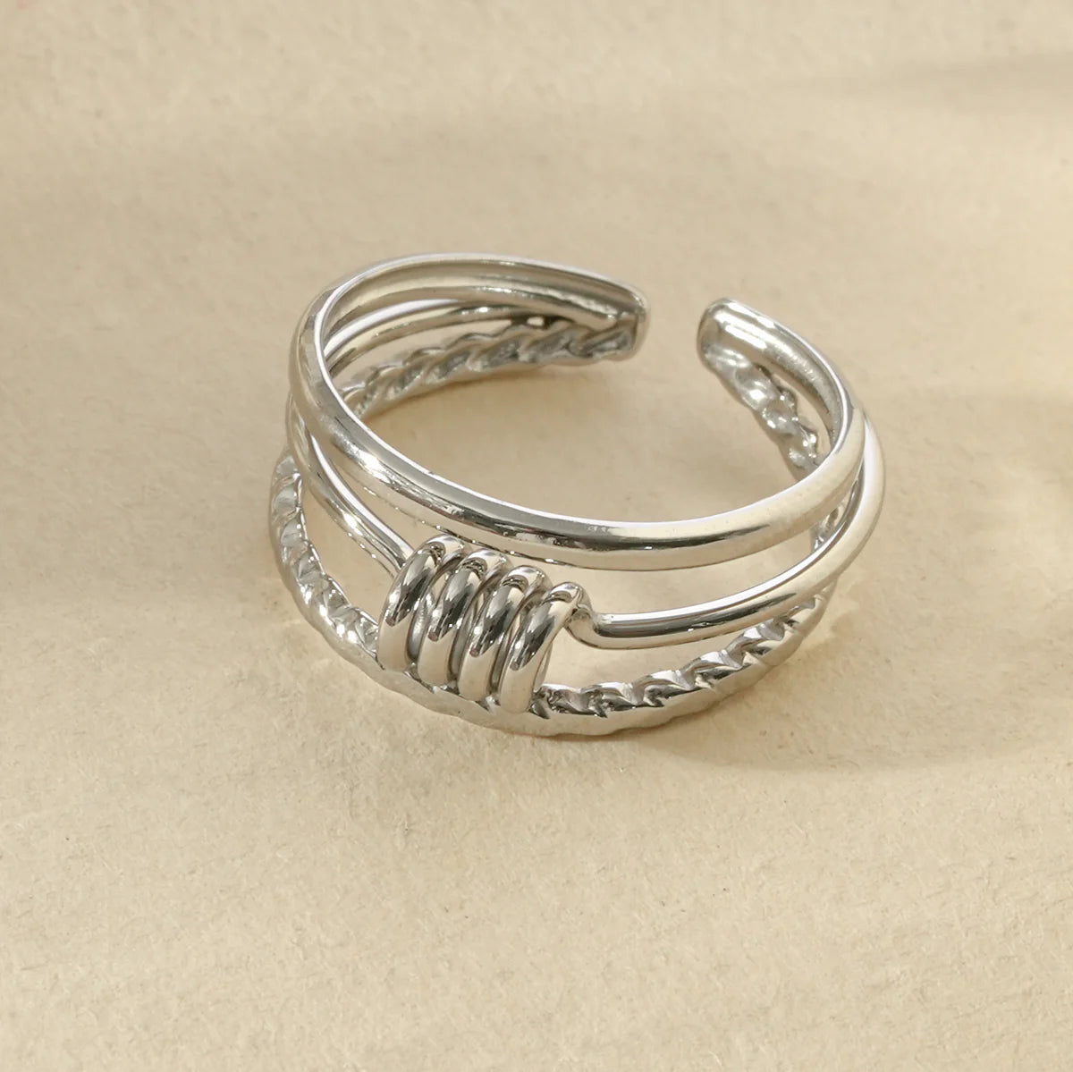 BAGUE TRIPLE ANNEAUX / DORE OU ARGENT