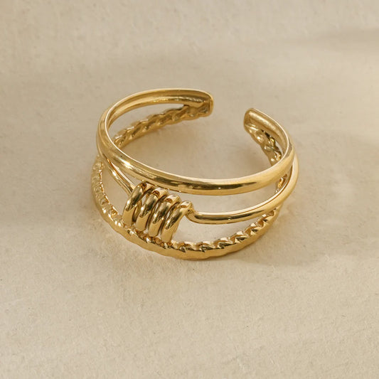 BAGUE TRIPLE ANNEAUX / DORE OU ARGENT