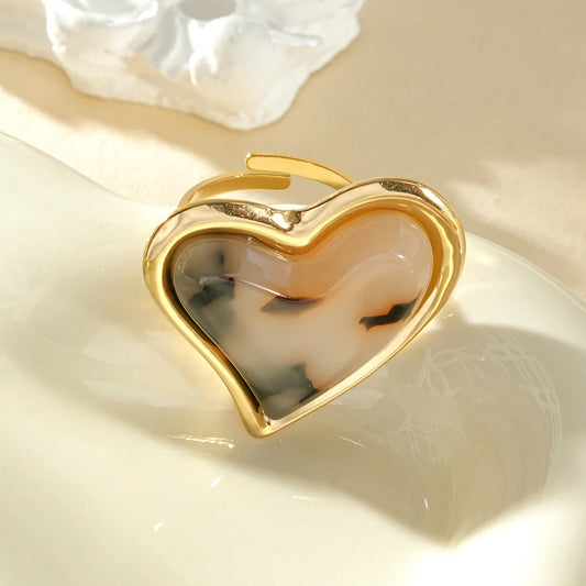 BAGUE COEUR EN RESINE