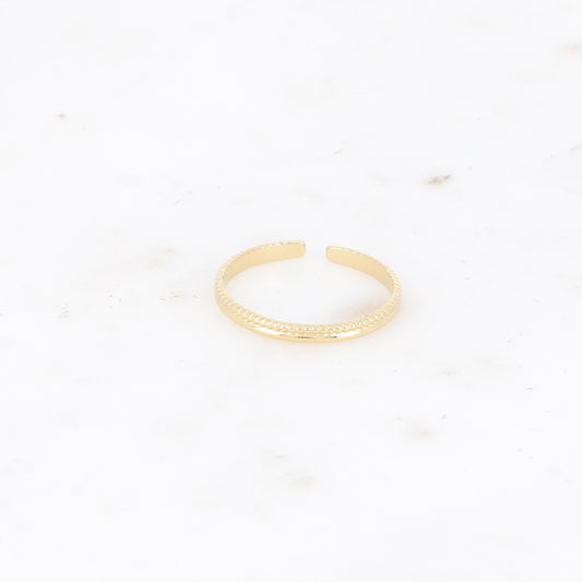 BAGUE FINE - ANNEAU LISSE ET STRIE / DORE OU ARGENT