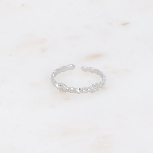 BAGUE FINE - ANNEAU TRESSE ET PETITS NOEUDS