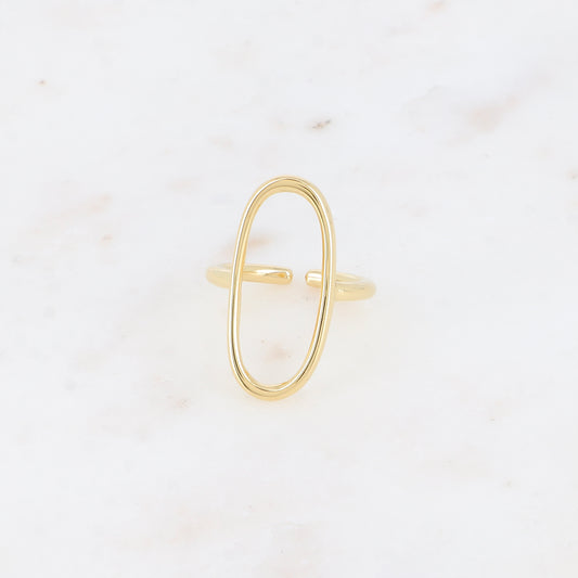 BAGUE FINE - GRAND OVALE AJOURE / DORE OU ARGENT