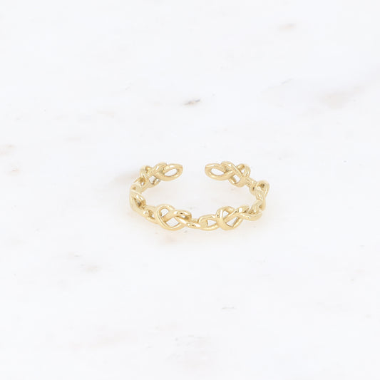 BAGUE FINE - LIGNES MULTI NOEUDS / DORE OU ARGENT