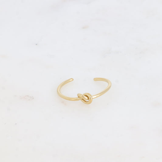 BAGUE FINE - MOTIF NOEUD / DORE OU ARGENT