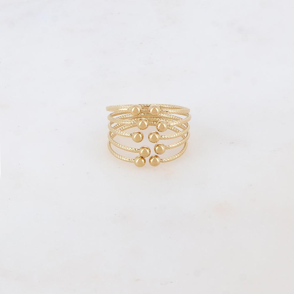 BAGUE FINE ET MARTELEE 5 RANGS / DORE OU ARGENT