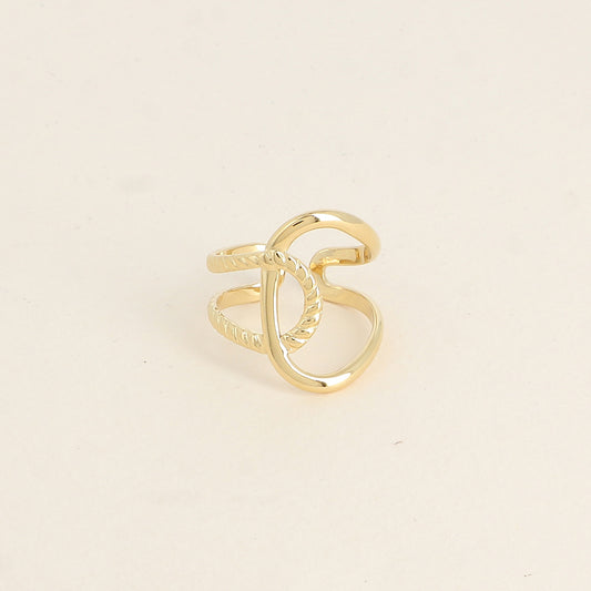 BAGUE LARGE - LIGNES ENTRECROISEES